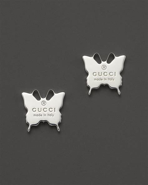 gucci g earrings silver|gucci silver butterfly earrings.